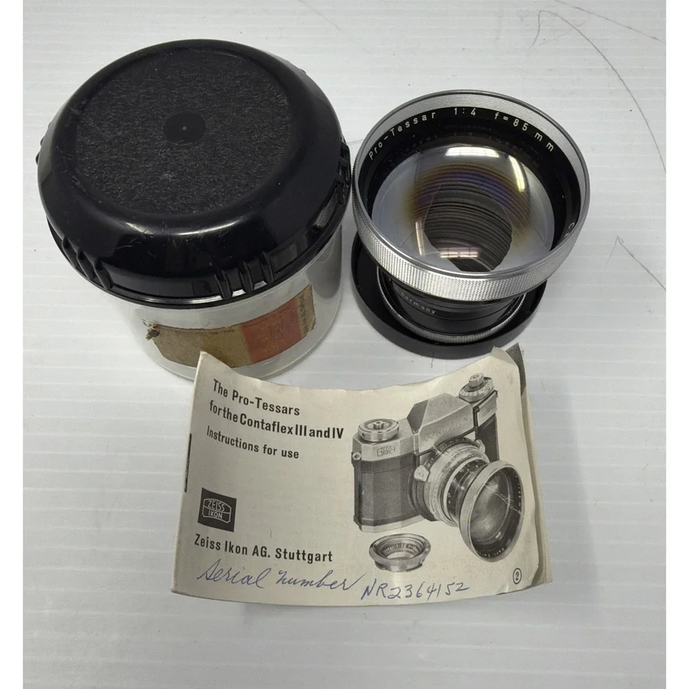 Vintage Carl Zeiss  Pro Tessar 1:4 f= 85mm Camera Lens Germany